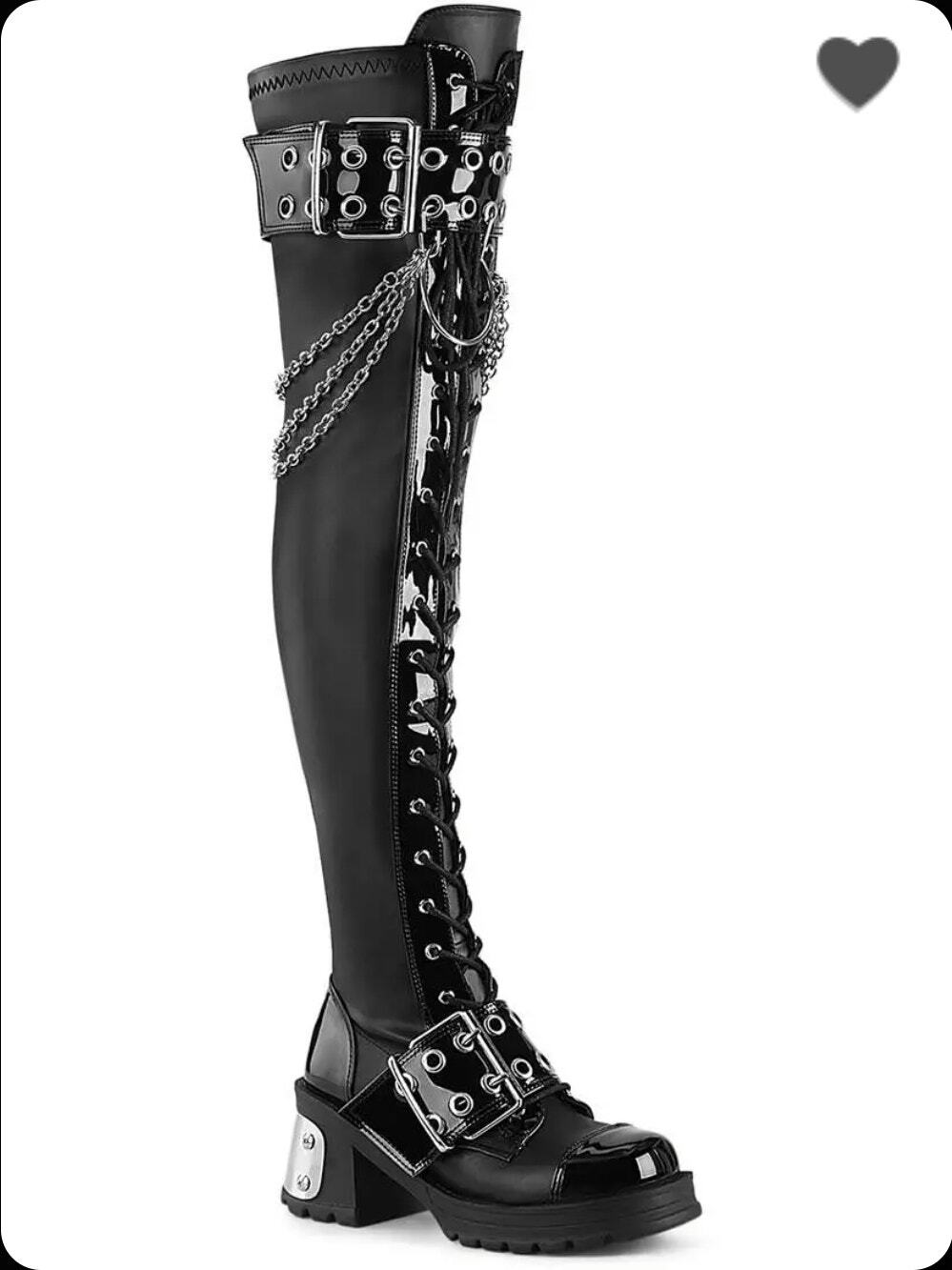 Womens Over The Knee Black Chunky Platform Boots Size 6 Goth Punk Bratty Demonia